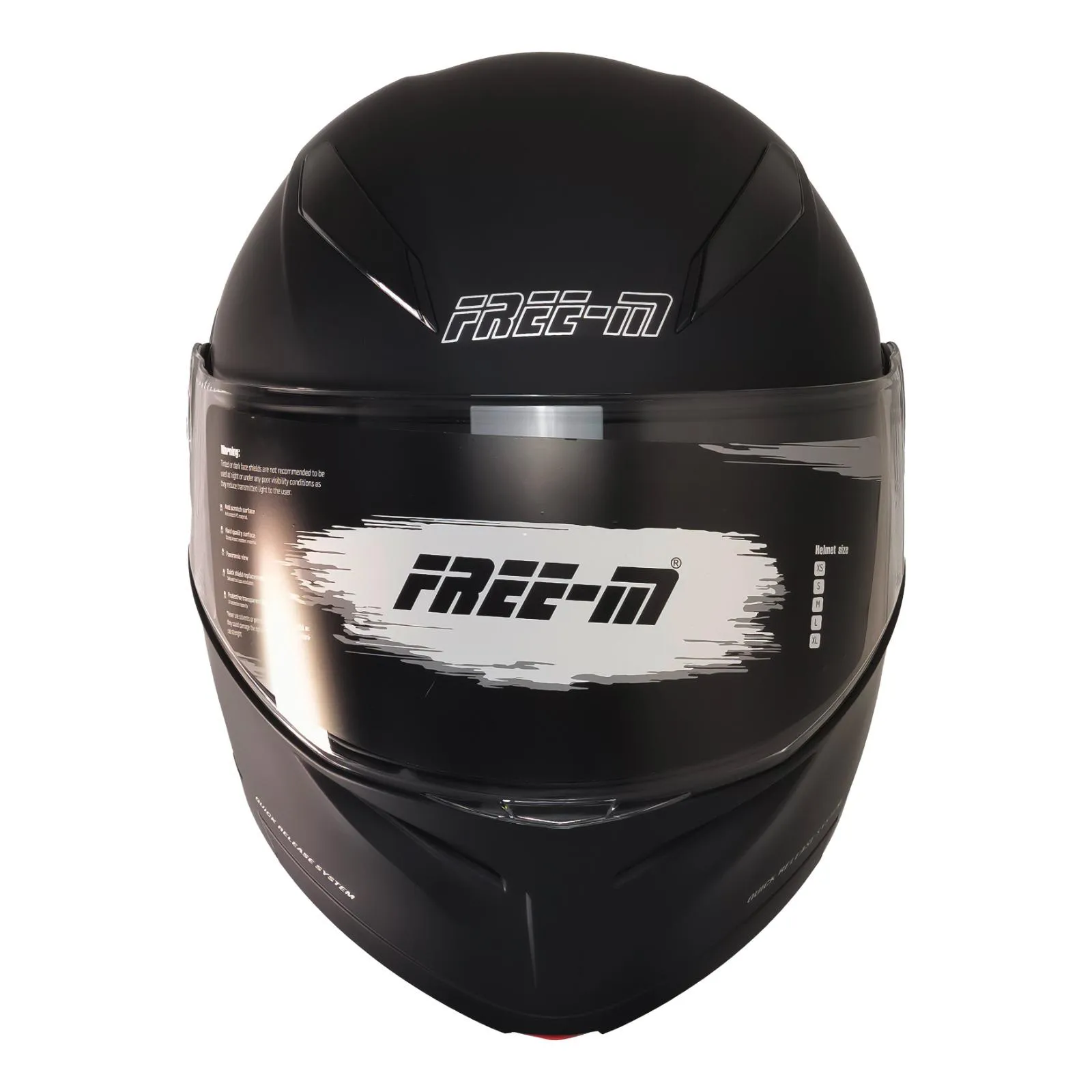 FREE-M 965 MAT SİYAH ÇENE AÇILIR KASK